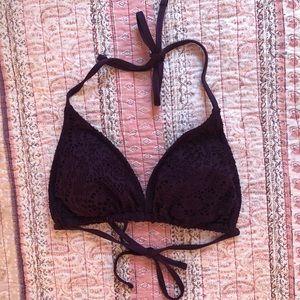 Purple Lace Triangle Bikini Top